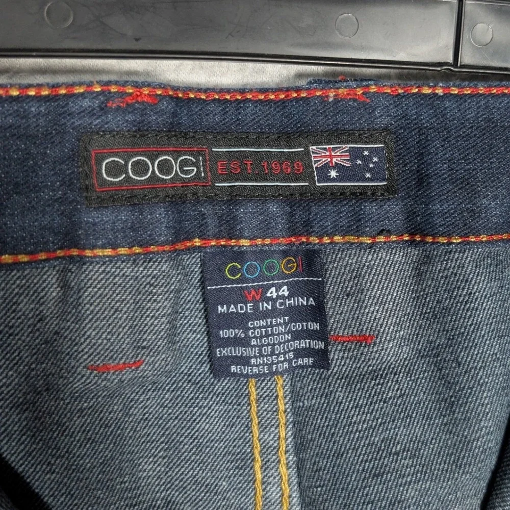 Coogi Denim Shorts Mens 44 Blue Embroidered Logo Baggy Hip Hop Y2K Streetwear
